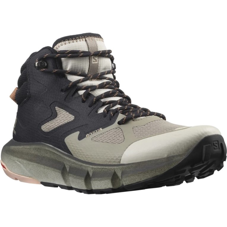 Black / Khaki Salomon Predict Hike Mid GTX Women's Hiking Boots | PH 73249G